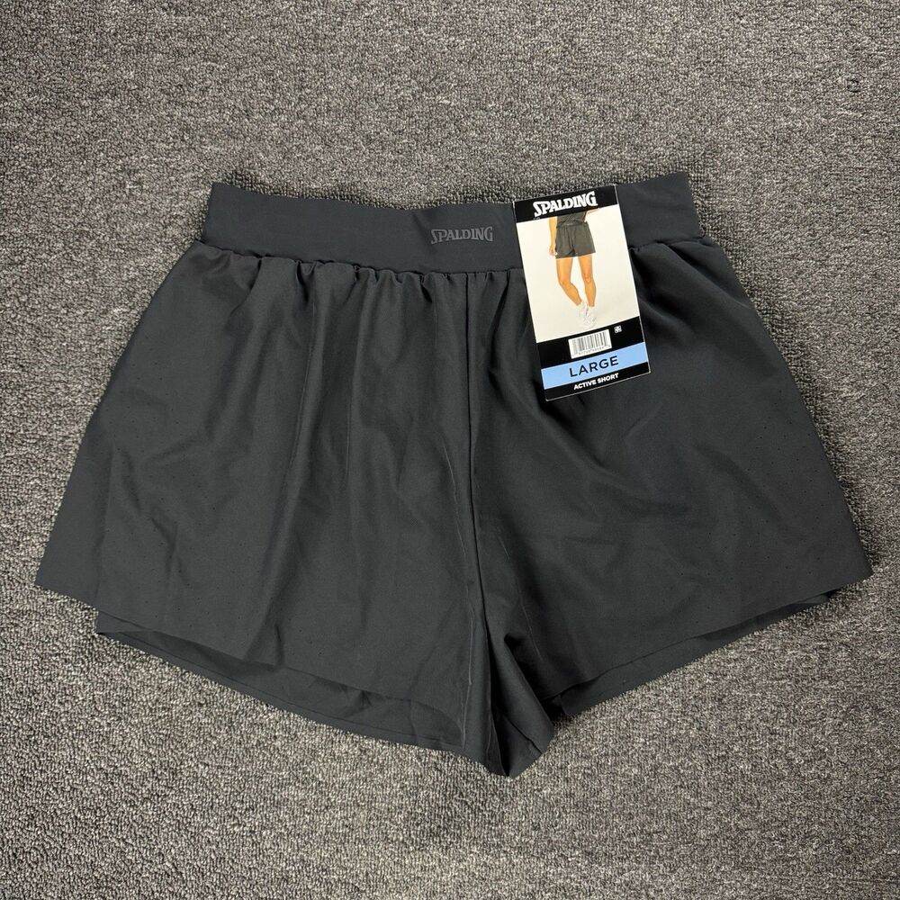Spalding Women's Sz Large Dual Layer Short Lightweight Stretch Fit Active